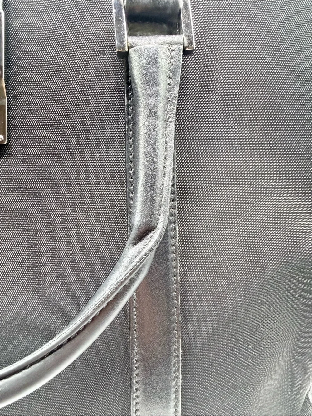 Gucci Black Leather Briefcase with Top Handles and Lock